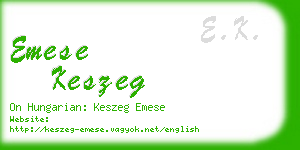 emese keszeg business card